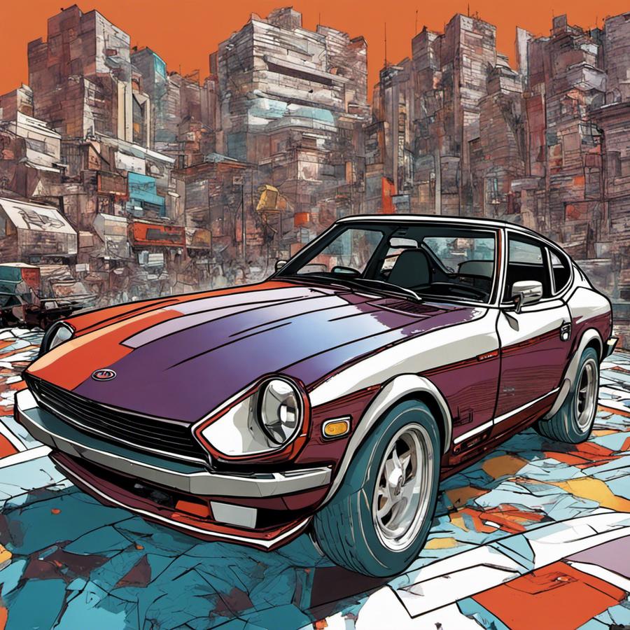 Illustration d'une Datsun 280z style BD