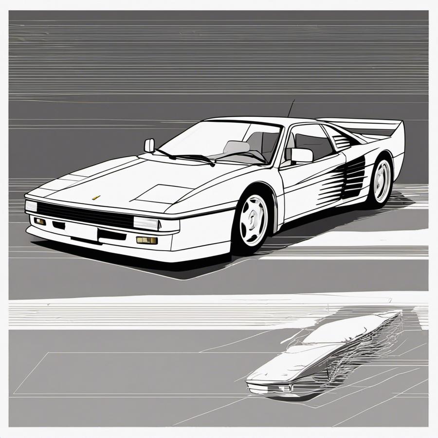 Ferrari Testarossa (1984) pour coloriage (dessin)