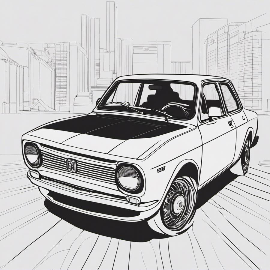 Fiat 128 pour coloriage (dessin)