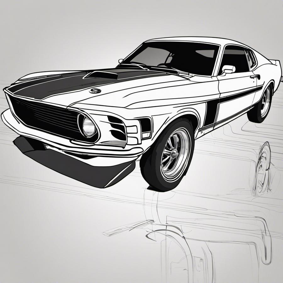 Ford Mustang Mach 1 (1970) pour coloriage (dessin)
