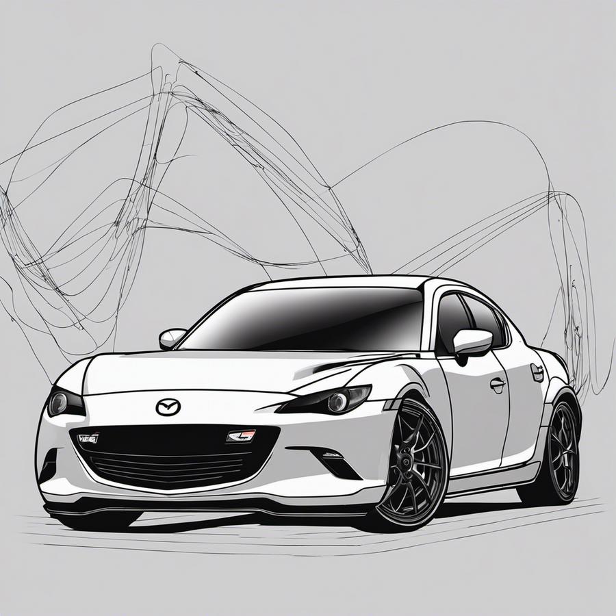 Mazda RX8 pour coloriage (dessin)