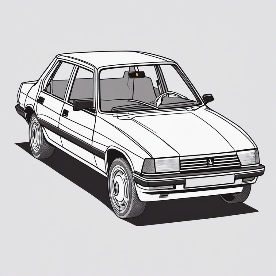 Peugeot 305 sr pour coloriage (dessin)