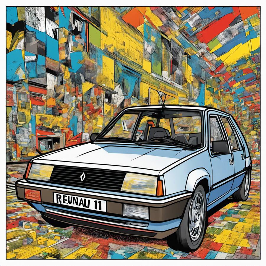 Illustration d'une Renault 18 turbo style BD