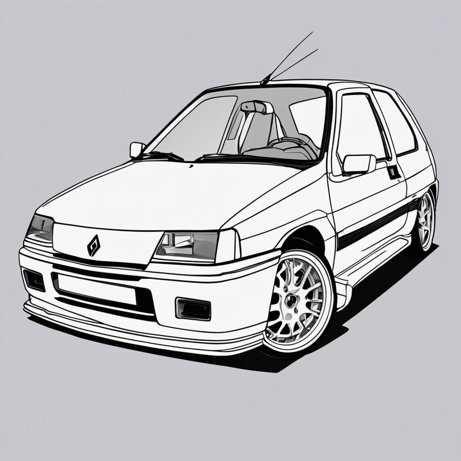 Renault Clio Williams pour coloriage (dessin)