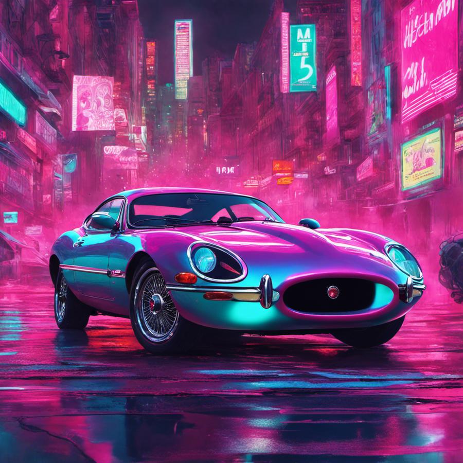 Illustration (punks style) : Jaguar Type E