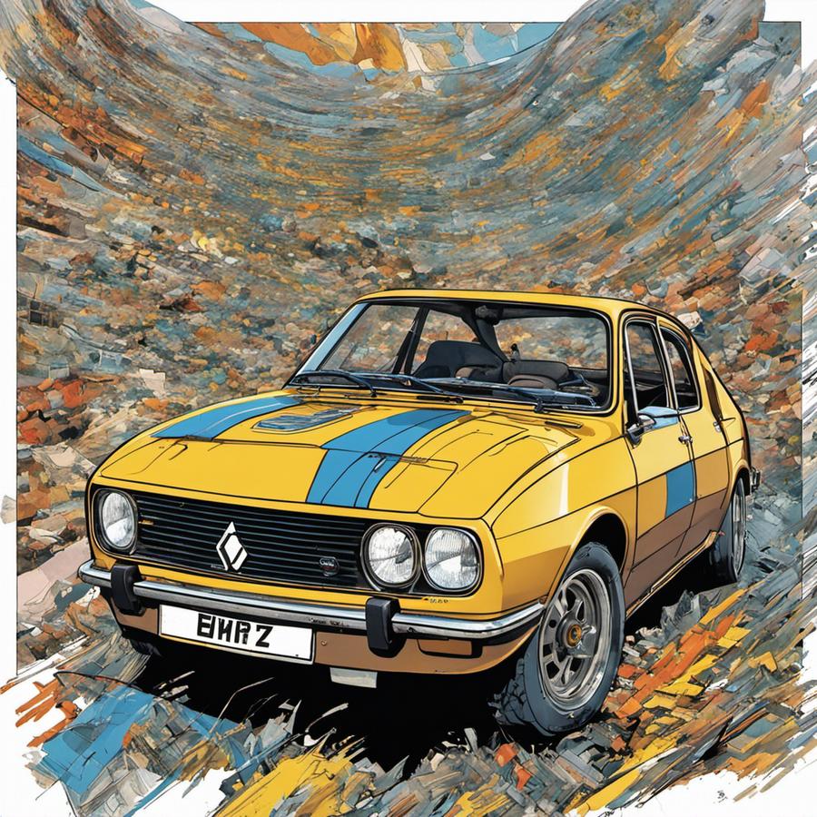Illustration d'une Renault 17 Gordini style BD