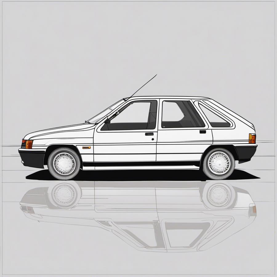 Renault 19 16S pour coloriage (dessin)