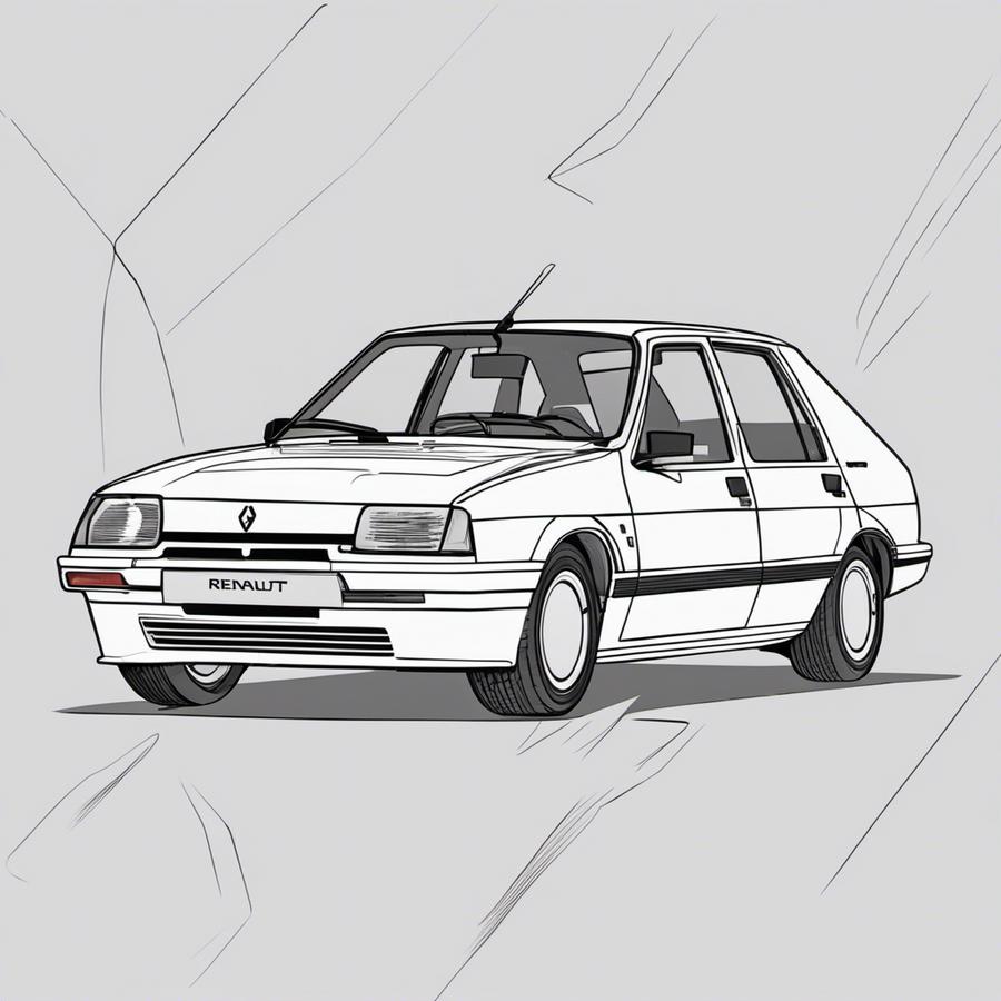 Renault 19 Chamade GTS pour coloriage (dessin)