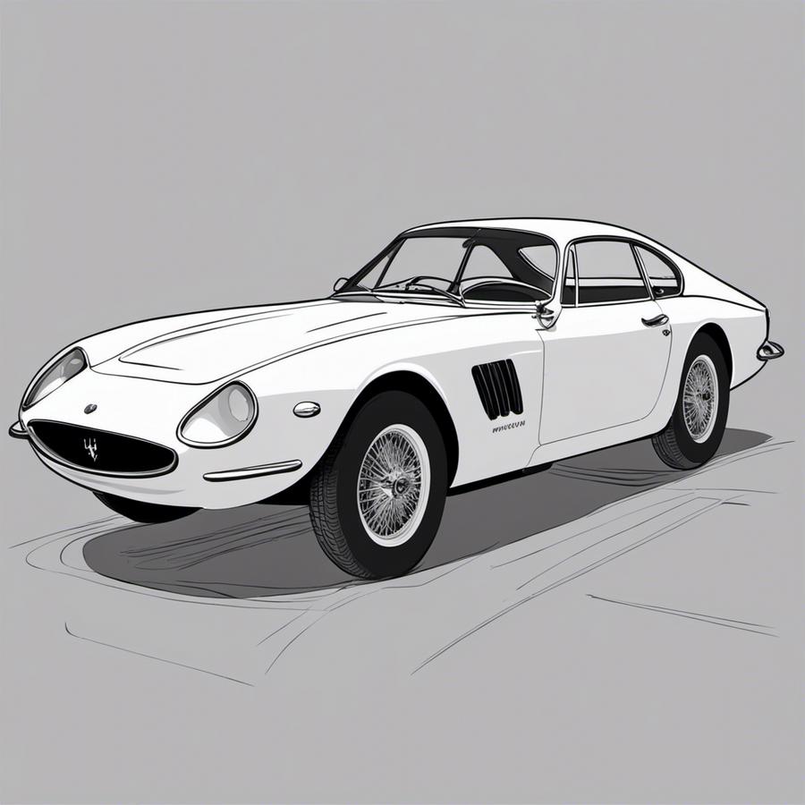Maserati Mistral (1964) pour coloriage (dessin)