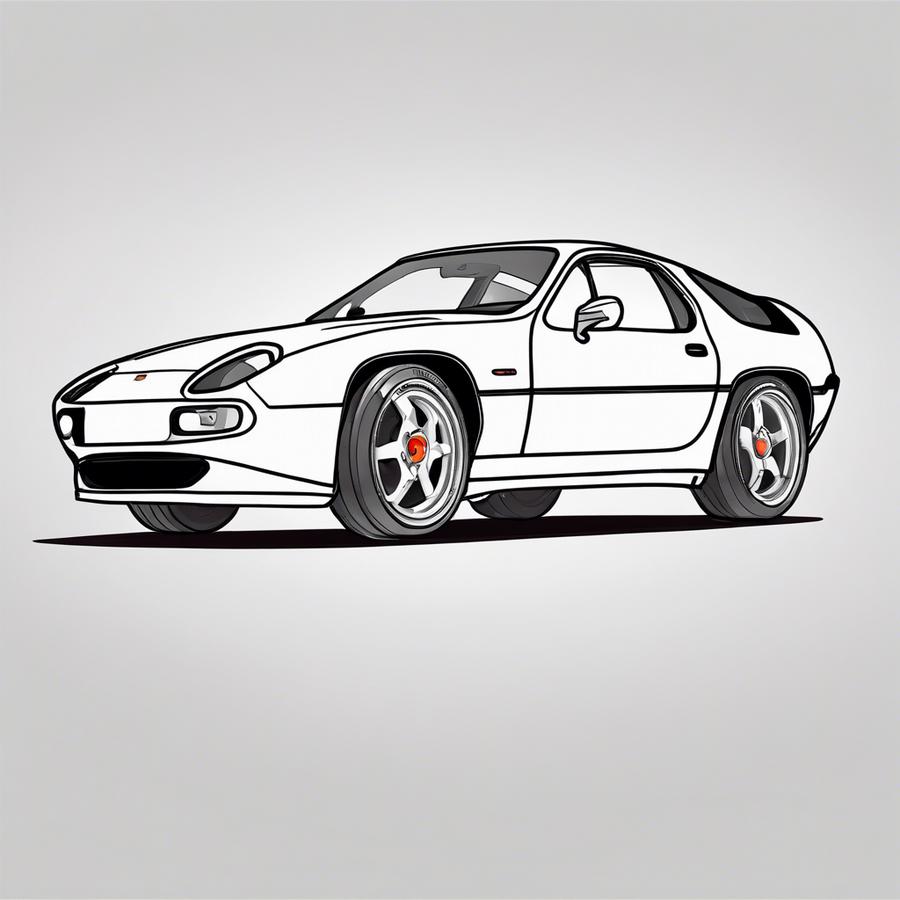 Porsche 928 gts pour coloriage (dessin)