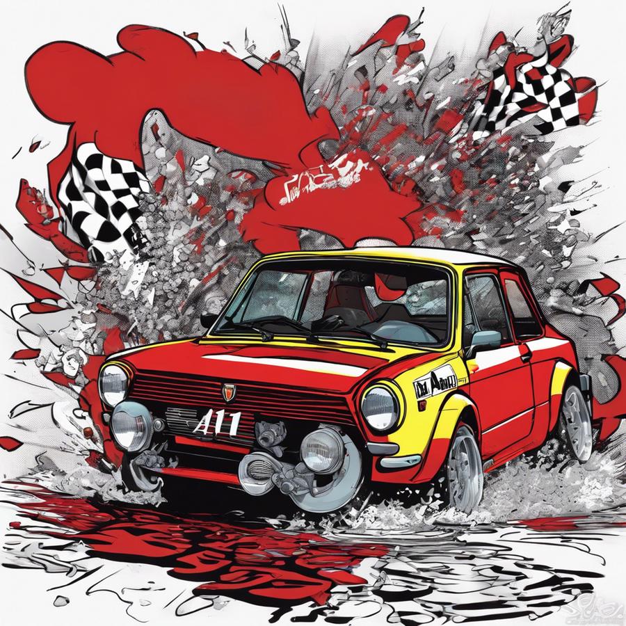 Illustration d'une Autobianchi A112 Abarth style BD