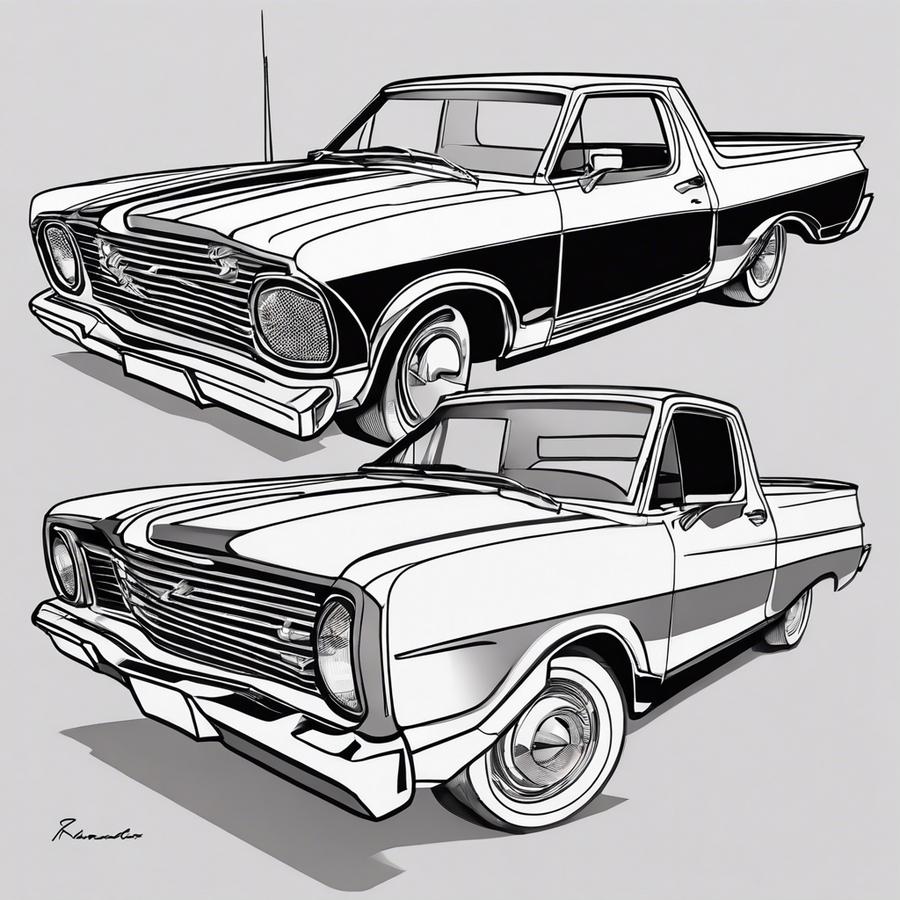 Ford Ranchero pour coloriage (dessin)