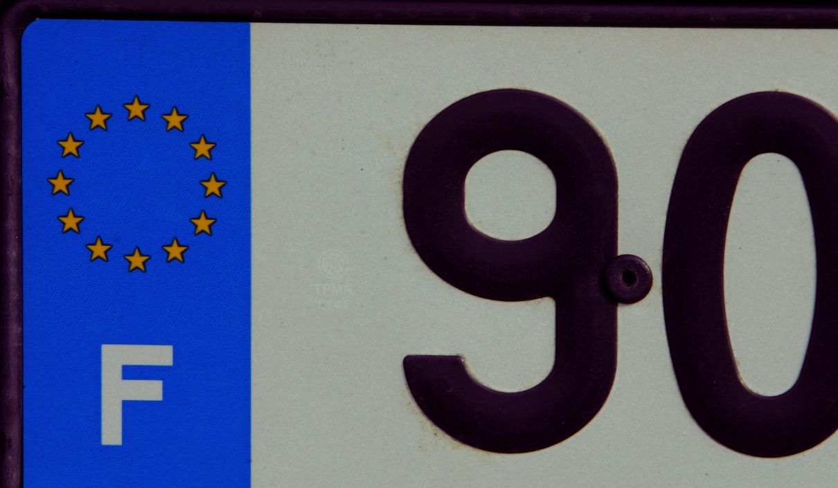Zoom sur une plaque d'immatriculation