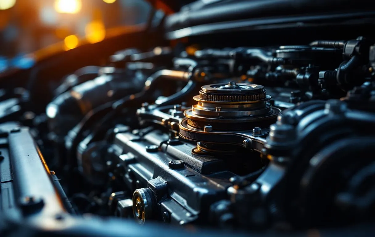 Moteur détaillé d’une Renault Clio 3 avec ses différents composants visibles.